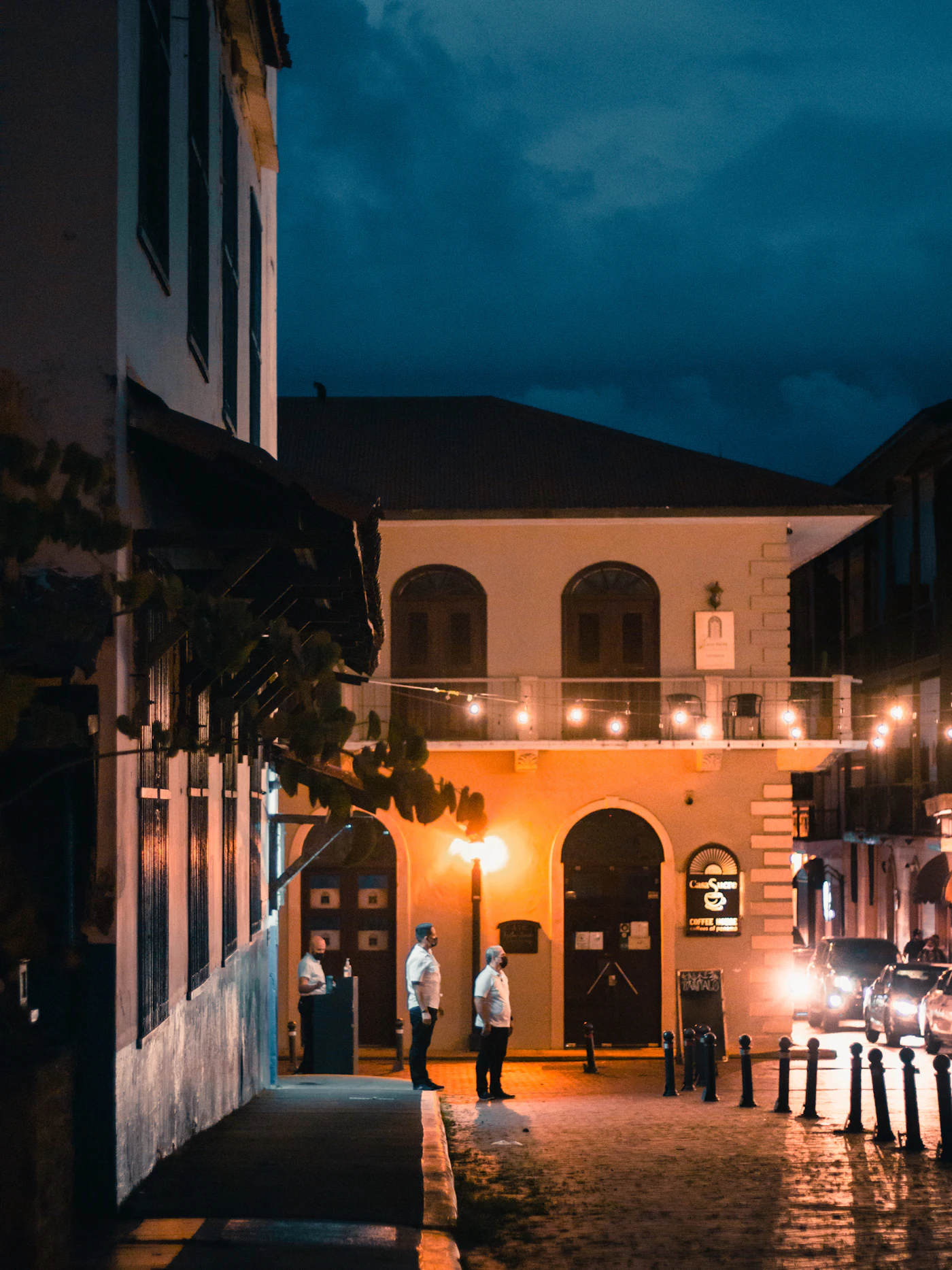 A rain-soaked street in Panama.